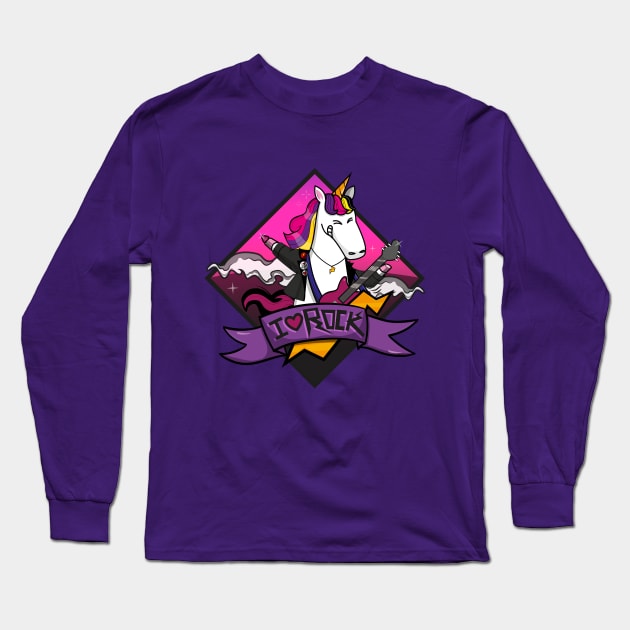 Rocking Unicorn Long Sleeve T-Shirt by HarlinDesign